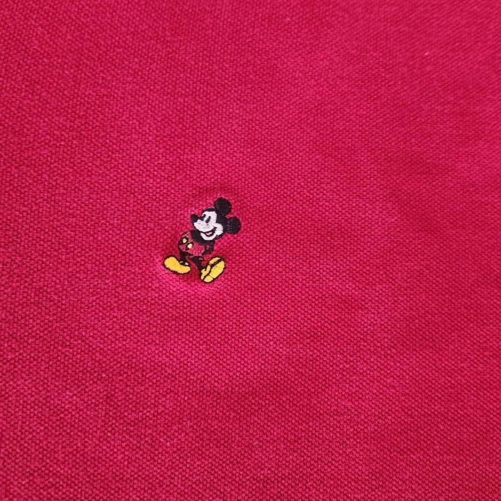 Walt Disney World Mens Mickey Mouse Embroidered Polo Red Large Disneyland Resort